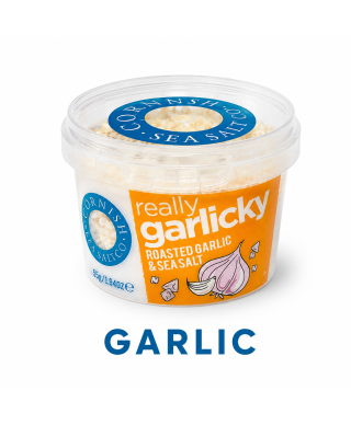 Sól morska w płatkach z czosnkiem-55g. Cornish Sea Salt Flakes.
