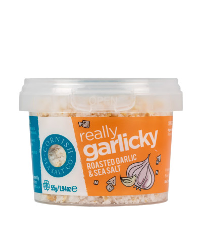 Sól morska w płatkach z czosnkiem-55g. Cornish Sea Salt Flakes.