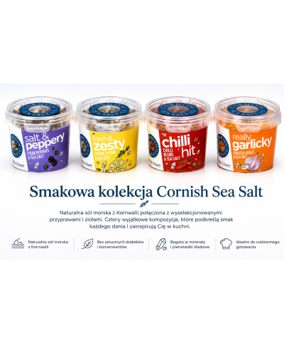 Cornish Sea Salt | Zestaw 4 Soli Smakowych | Prezent dla Kucharza