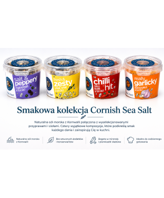 Cornish Sea Salt | Zestaw 4 Soli Smakowych | Prezent dla Kucharza